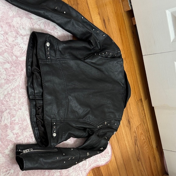 Blank NYC Black Leather Jacket with Silver Studs - Picture 5 of 5
